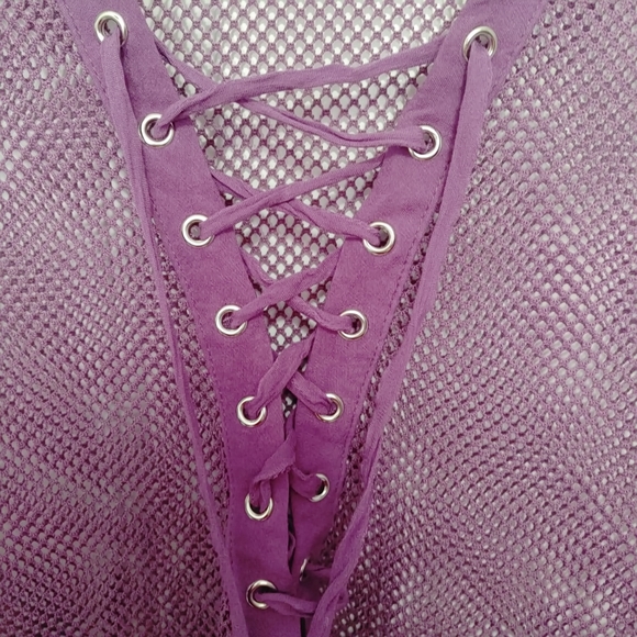 Forever 21 mesh purple plus size  top 3x - Picture 3 of 4